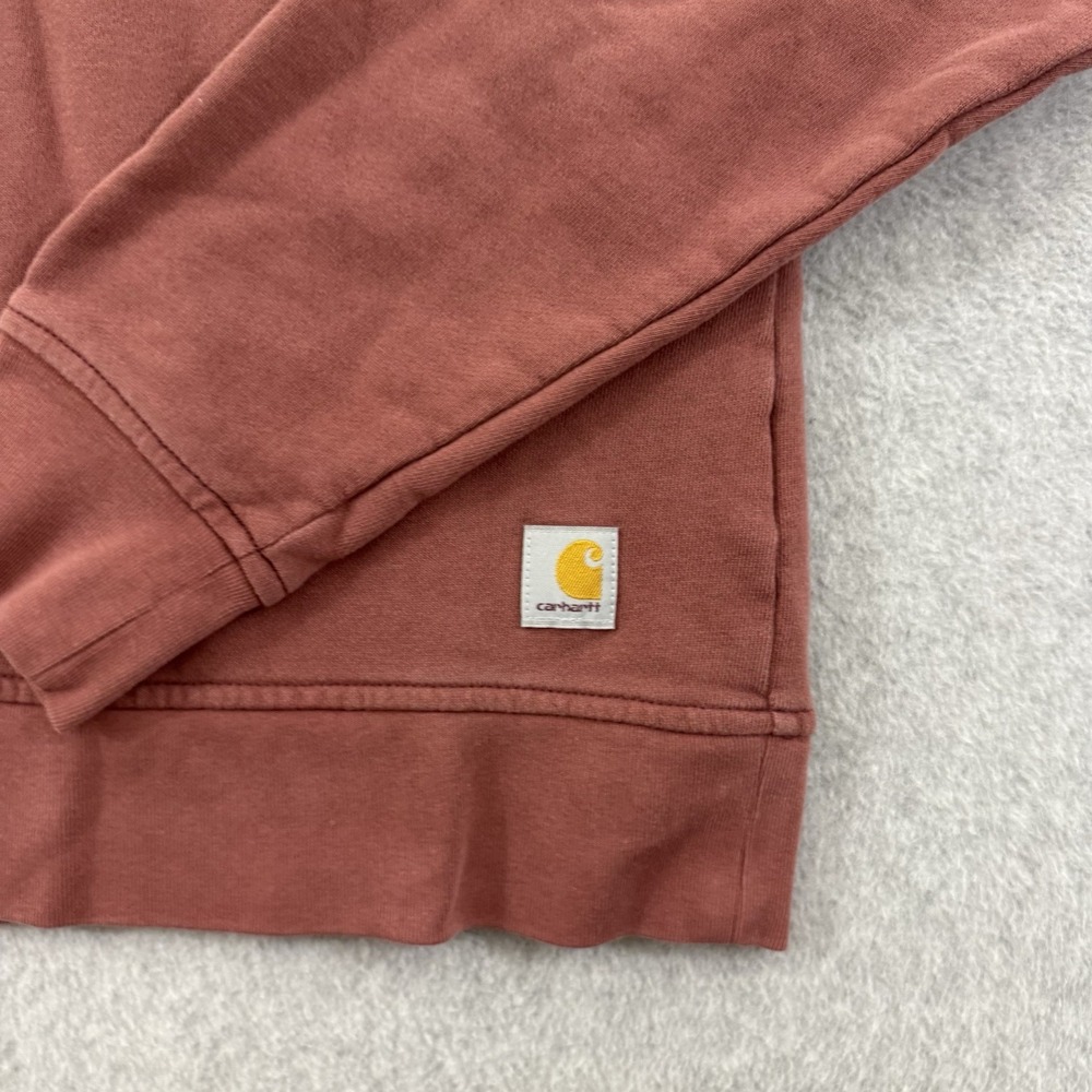 Carhartt Sweatshirt Women's Small Rust Loose Fit Midweight French Terry Henley - Picture 3 of 8